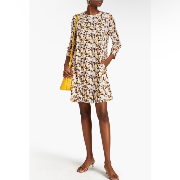 Tory Burch Challis Silk & Wool Shift Dress - Picture 1 of 7